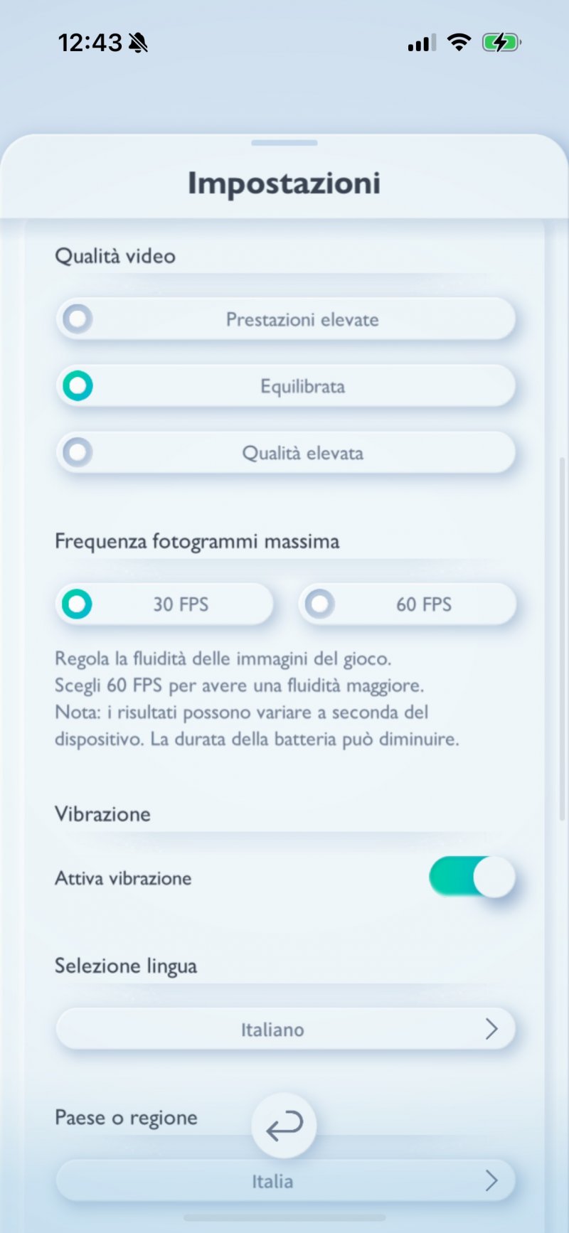 Selezionare i 30 fps farà consumare al GCC Pokémon Pocket molta meno batteria Selezionare i 30 fps farà consumare al GCC Pokémon Pocket molta meno batteria