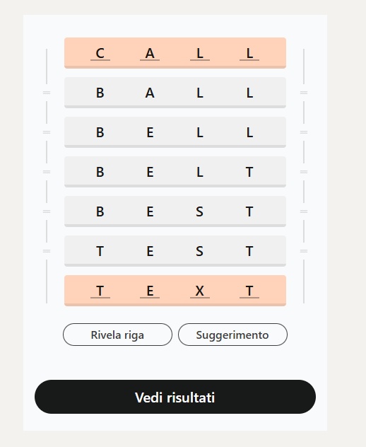 Un match completo di Crossclimb Un match completo di Crossclimb