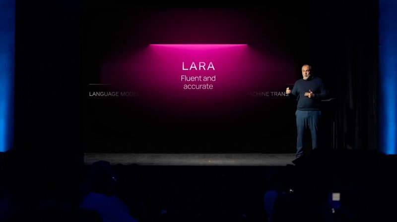 Marco Trombetti, CEO di Translated, durante la presentazione di Lara