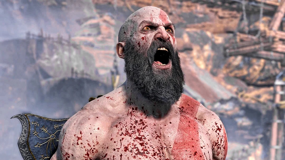 Kratos arrabbiato in God of War