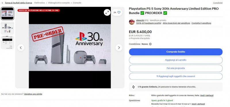 PS5 Pro'nun 30. yıl dönümüne ilişkin listenin eBay sayfası