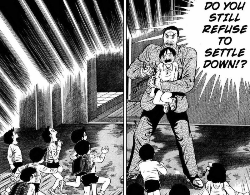 Aula alla Deriva, il manga di Kazuo Umezu, presenta delle situazioni e delle scene molto forti