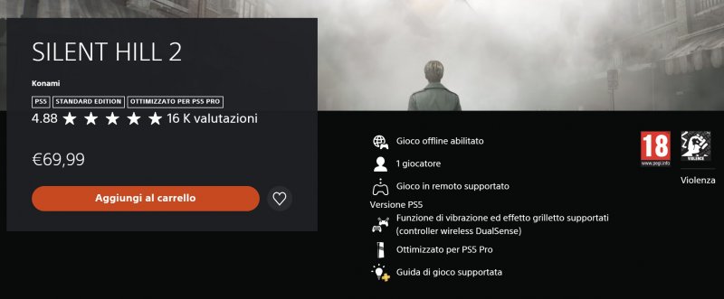 Silent Hill 2 su PlayStation Store