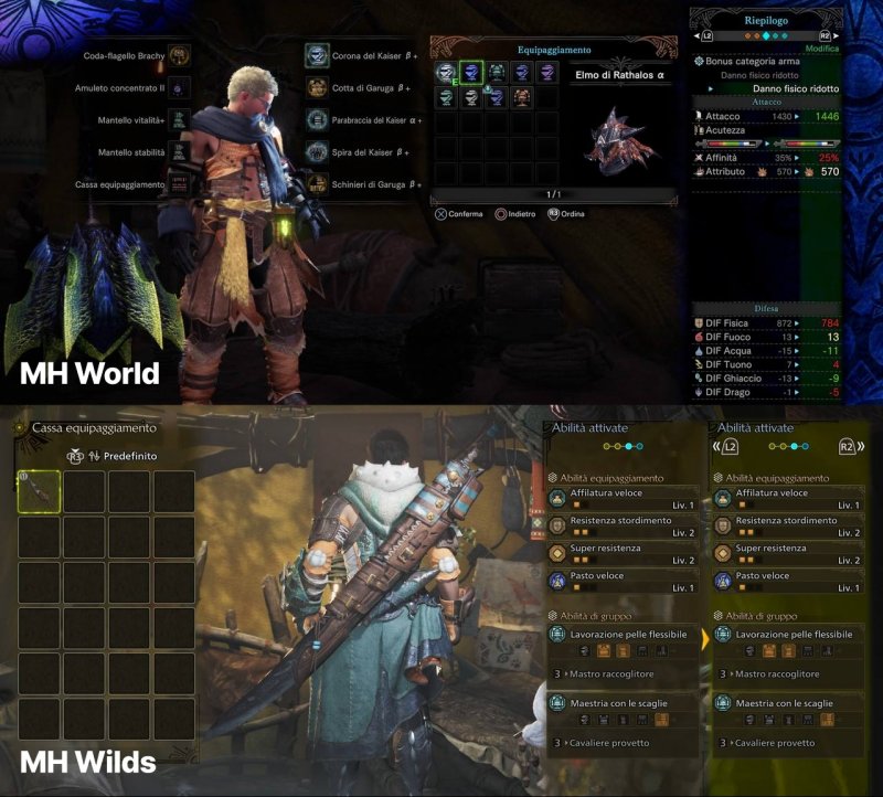 In Monster Hunter Wilds i menu sono più ordinati, con minor utilizzo di elementi non in griglia o in sovrapposizione In Monster Hunter Wilds i menu sono più ordinati, con minor utilizzo di elementi non in griglia o in sovrapposizione