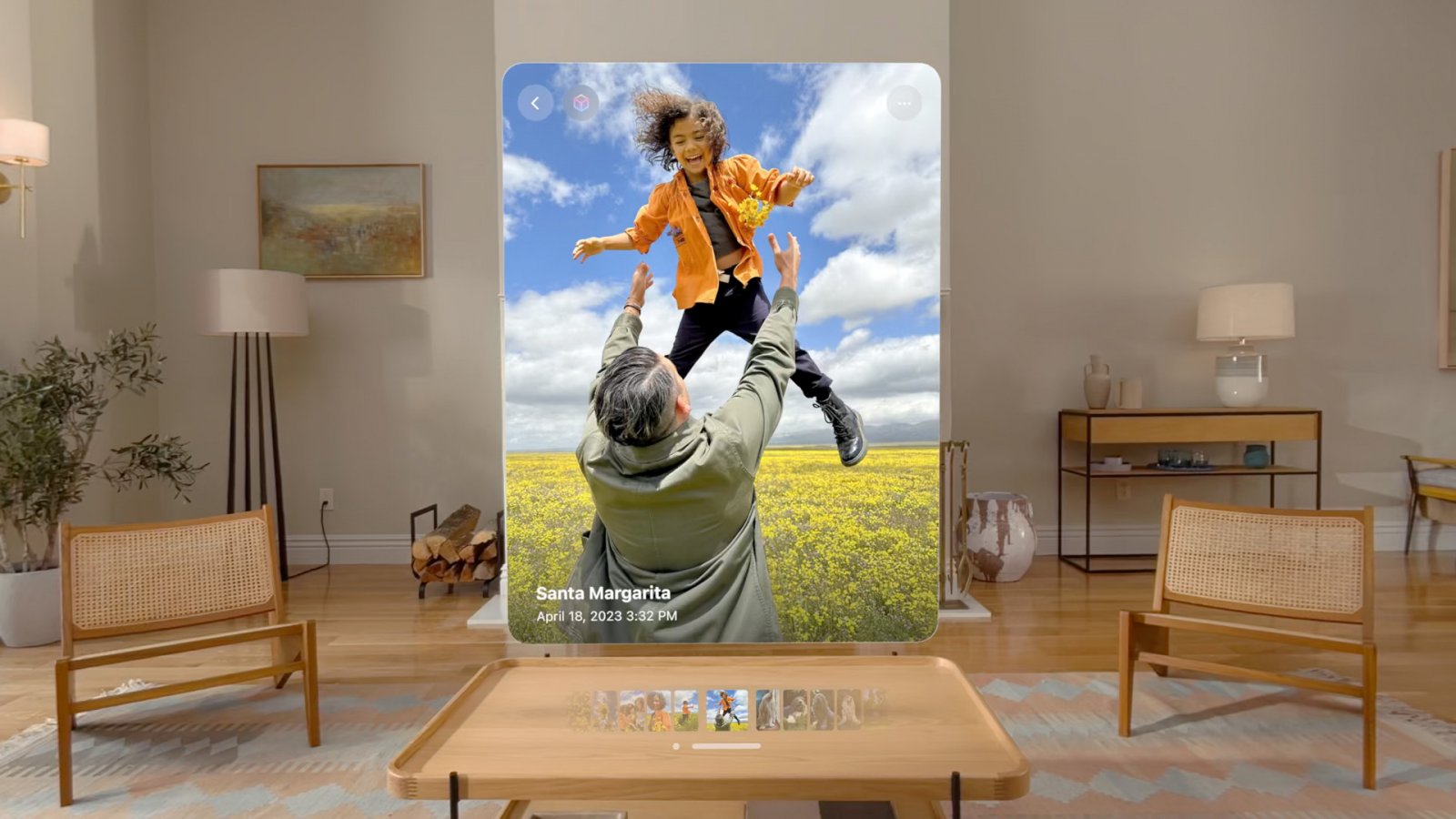 L'Apple Vision Pro in azione.