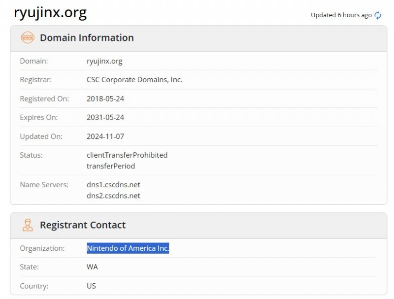 Il dominio web di Ryujinx è passato a Nintendo lo scorso 7 novembre