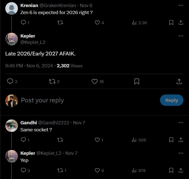 Il post di conferma.