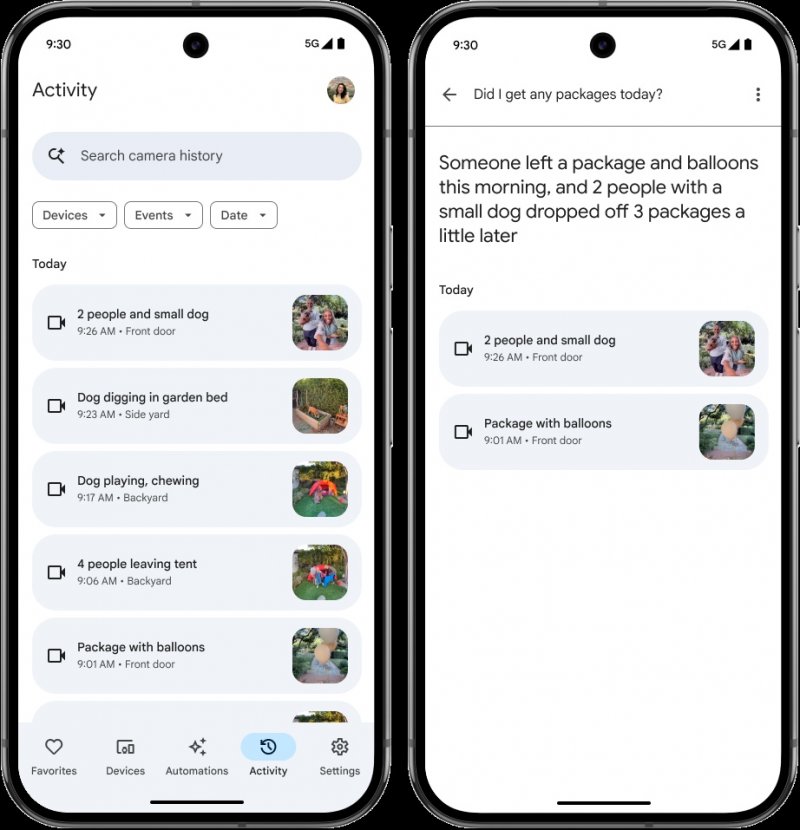La ricerca nella cronologia di Google Home
