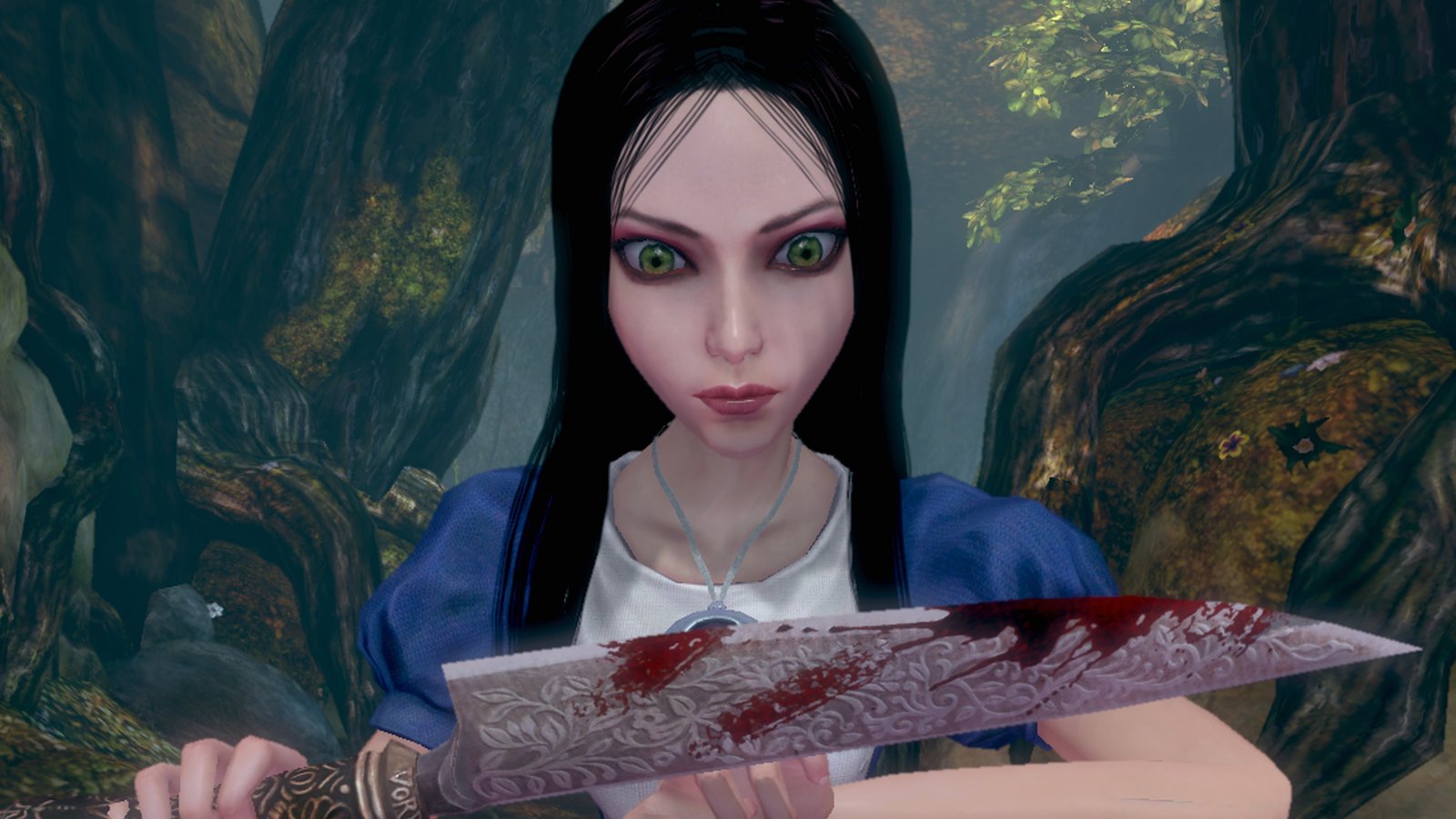 Alice con in mano la lama vorpale in Alice: Madness Returns