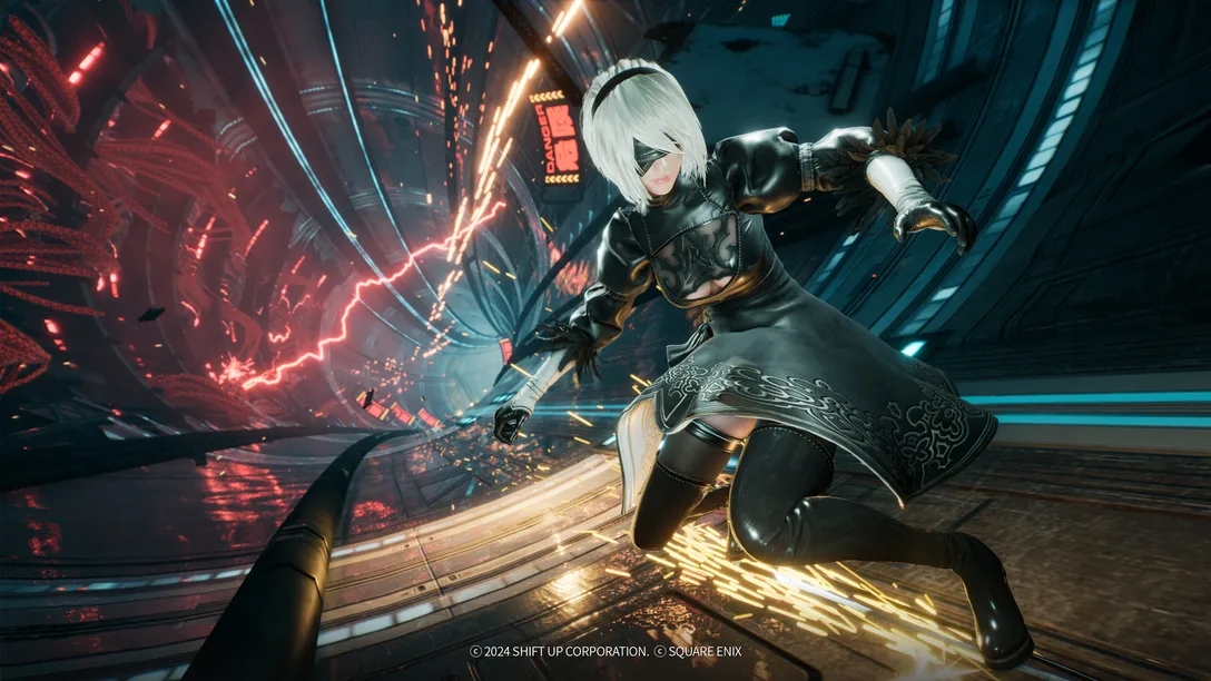 Eve con il costume di 2B da NieR: Automata in Stellar Blade