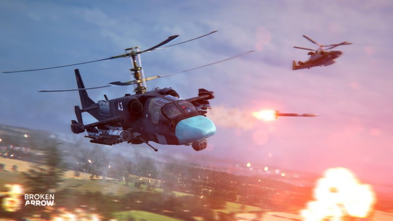 Ci sono moltissimi mezzi riprodotti in Broken Arrow, come questo elicottero da guerra