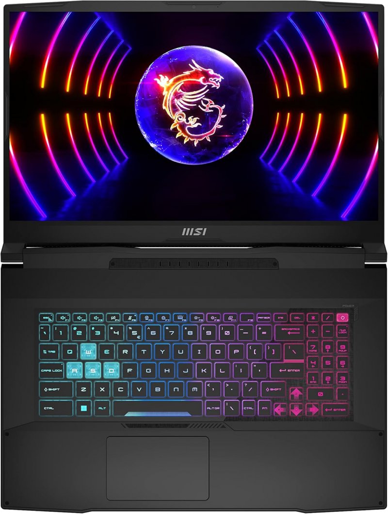 Schermo e tastiera del notebook da gaming MSI Katana