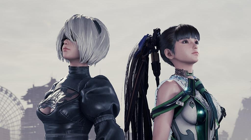 Un'immagine con 2B ed Eve da Stellar Blade