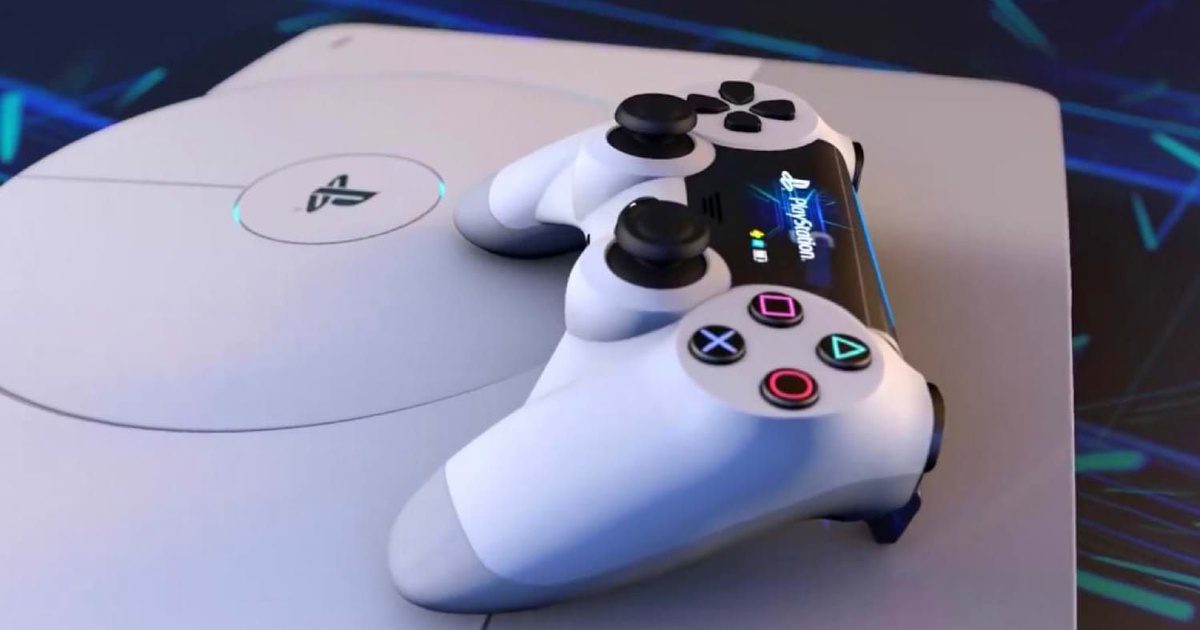 Un controller in stile Sony PlayStation e una console