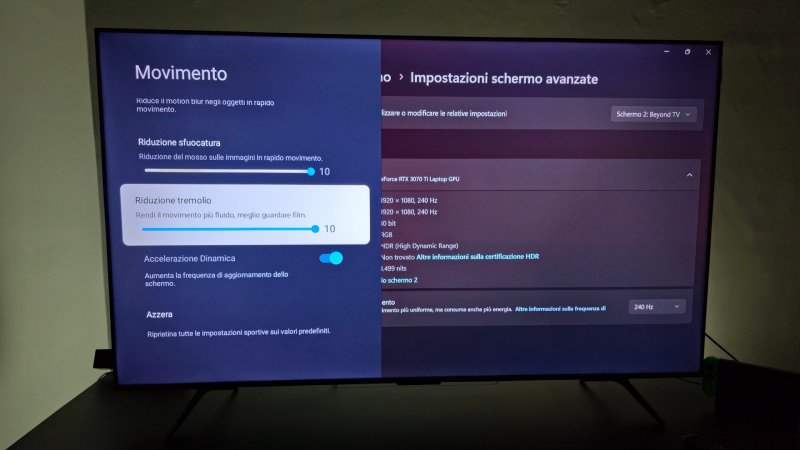 Si può aumentare il refresh rate fino a 240 Hz a patto di ridurre la risoluzione a 1080p Si può aumentare il refresh rate fino a 240 Hz a patto di ridurre la risoluzione a 1080p