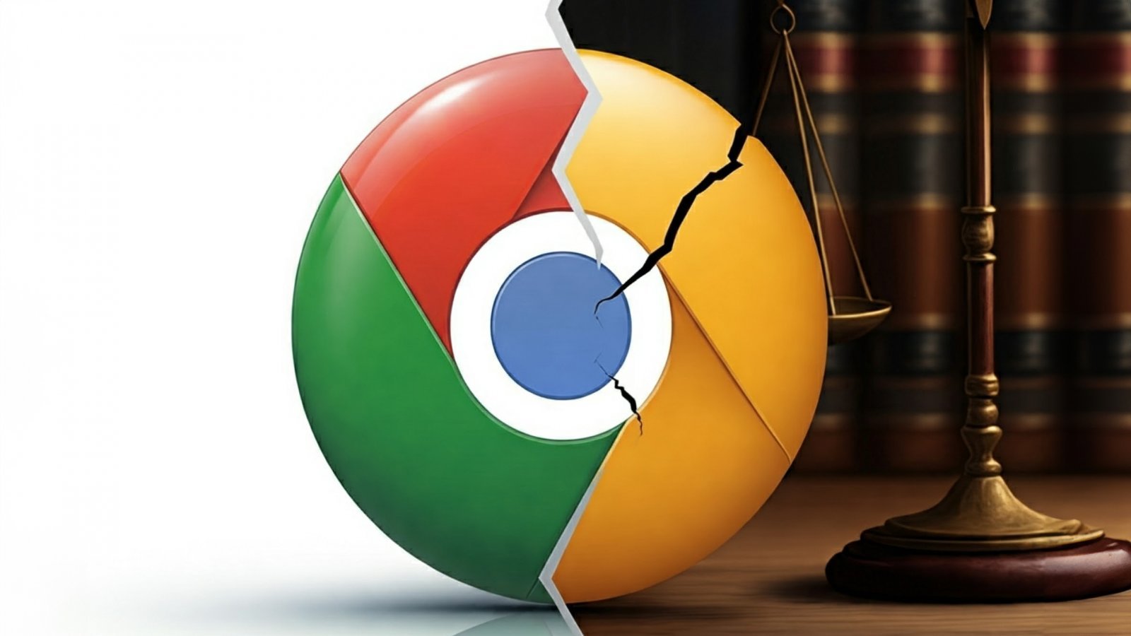 Logo di Google Chrome spezzato dopo la separazione da Google