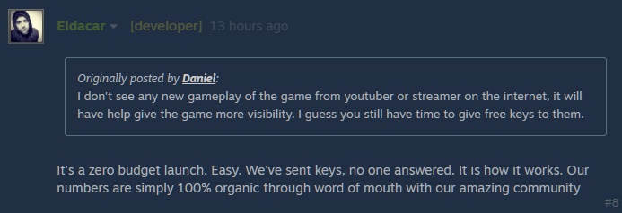 Il commento di Belli su Steam