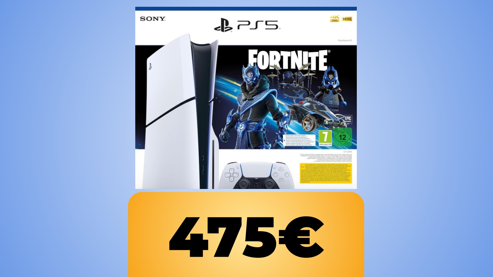 La confezione di PS5 e Fortnite e il prezzo di Amazon