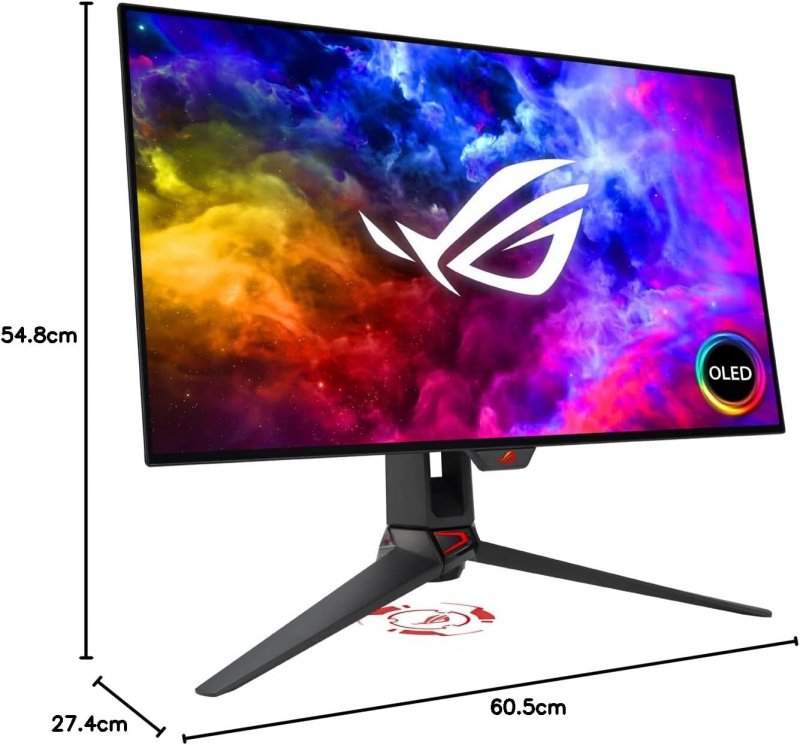 Le dimensioni del monitor ASUS ROG Swift OLED PG27AQDM