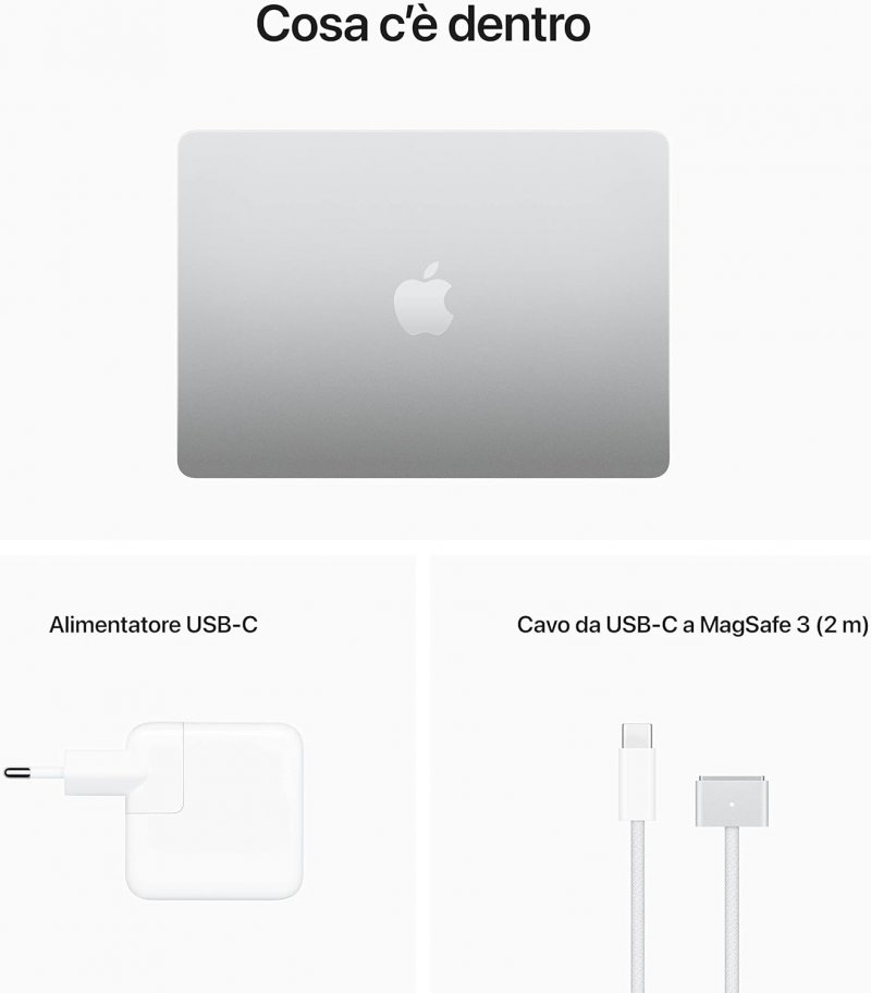 I contenuti della confezione dell'Apple MacBook Air I contenuti della confezione dell'Apple MacBook Air