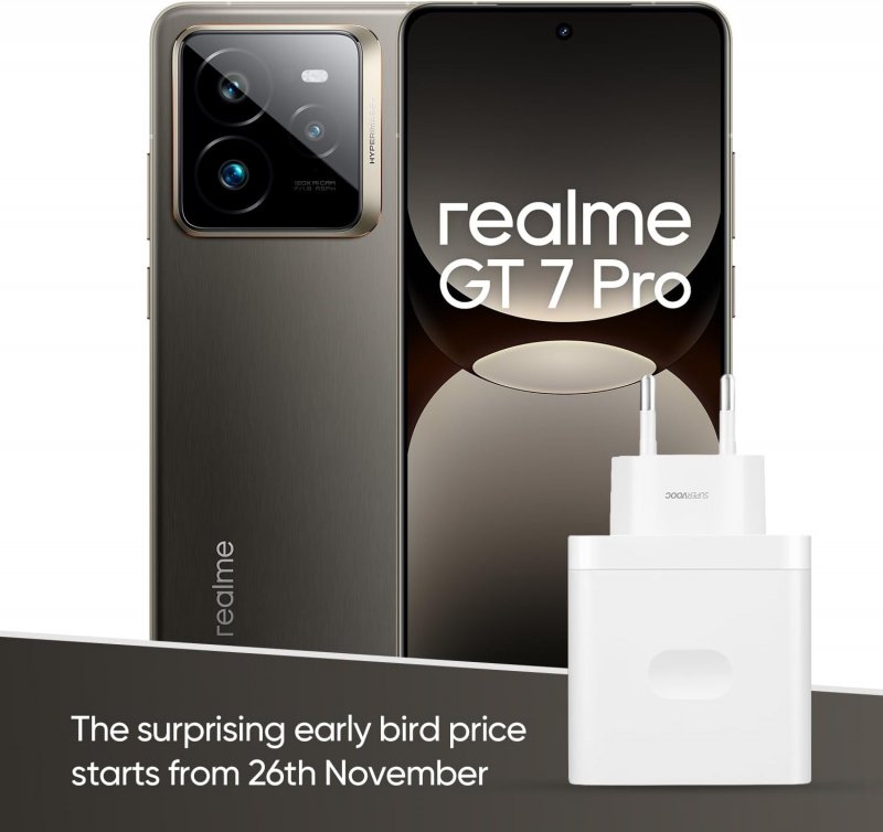Il Realme GT 7 Pro e il caricatore Il Realme GT 7 Pro e il caricatore