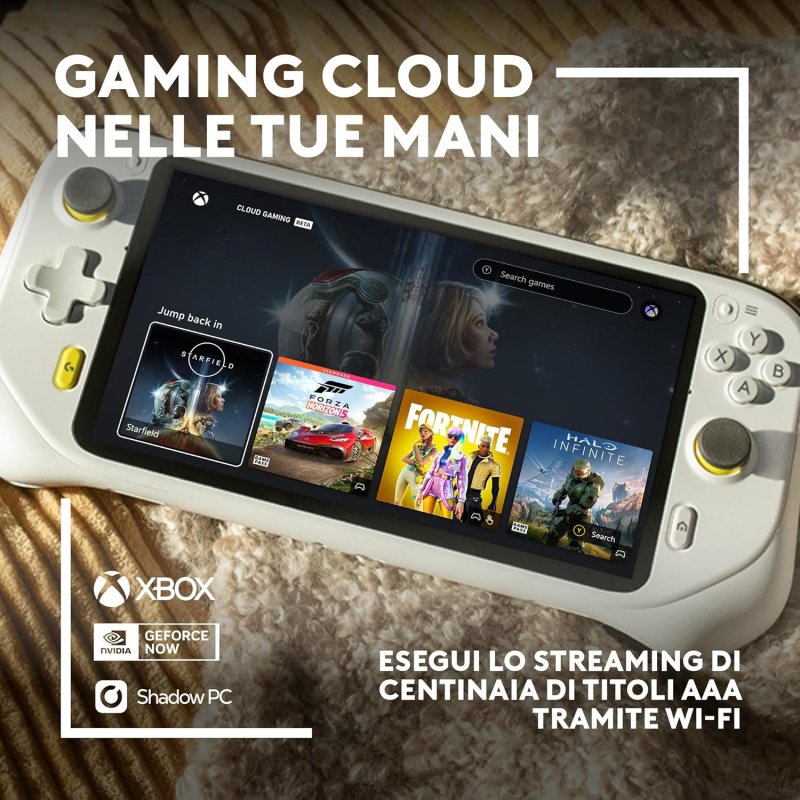 La console cloud, compatibile con Xbox Cloud Gaming, GeForce Now e Shadow.
