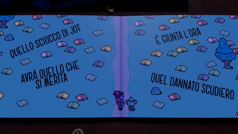 Un esempio di una scena di gioco di The Plucky Squire tradotta da Vox Italica Un esempio di una scena di gioco di The Plucky Squire tradotta da Vox Italica