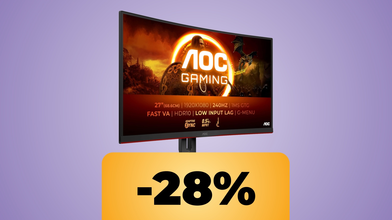 monitor curvo AOC Gaming e lo sconto di Amazon