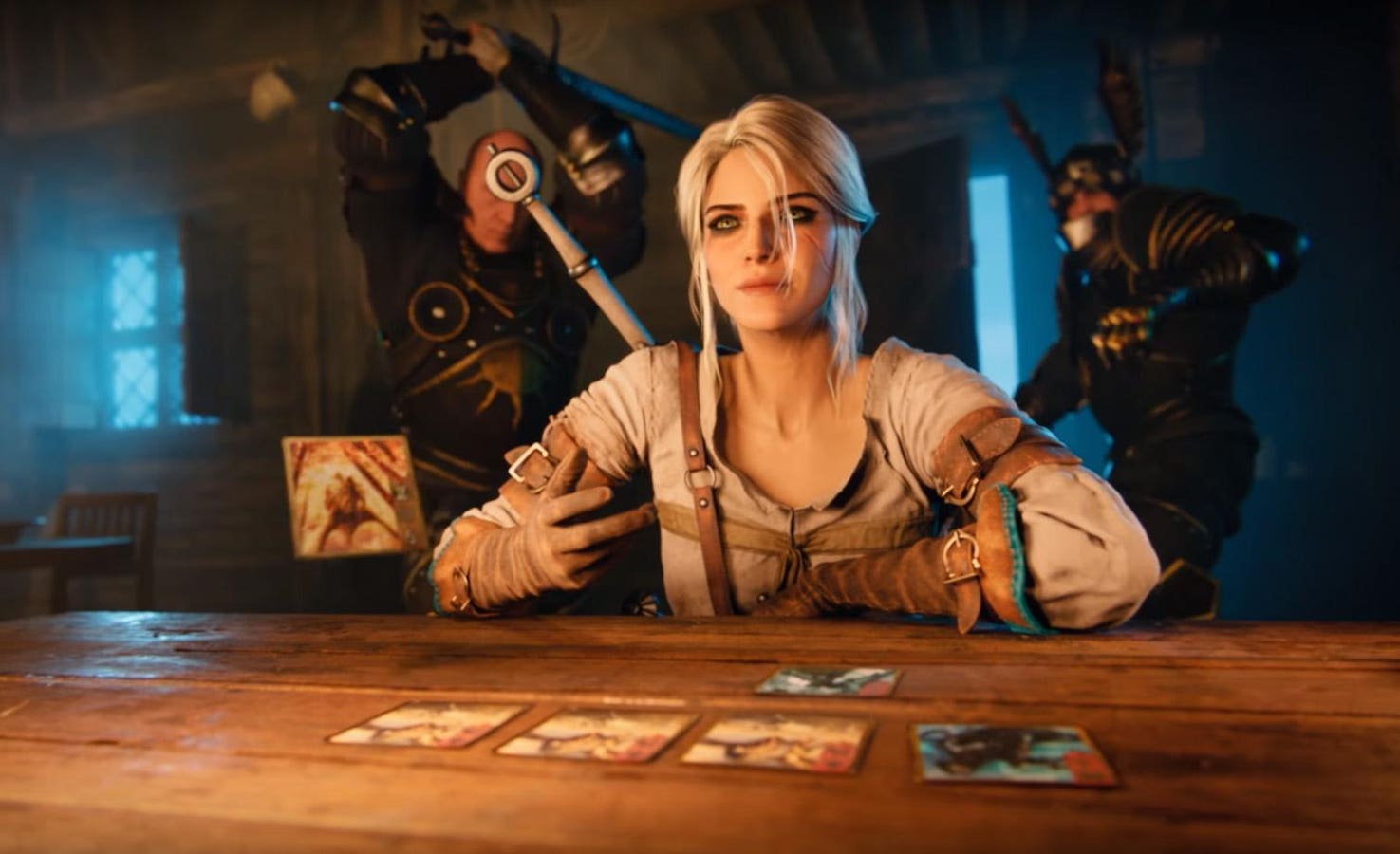 Ciri di The Witcher a un tavolo di Gwent