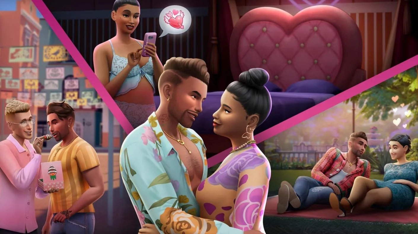 La cover art di Colpo di Fulmine di The Sims 4