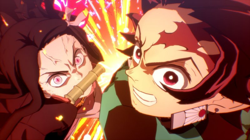 Nezuko e Tanjiro si preparano ad attaccare insieme in Demon Slayer: Kimetsu no Yaiba - The Hinokami Chronicles 2