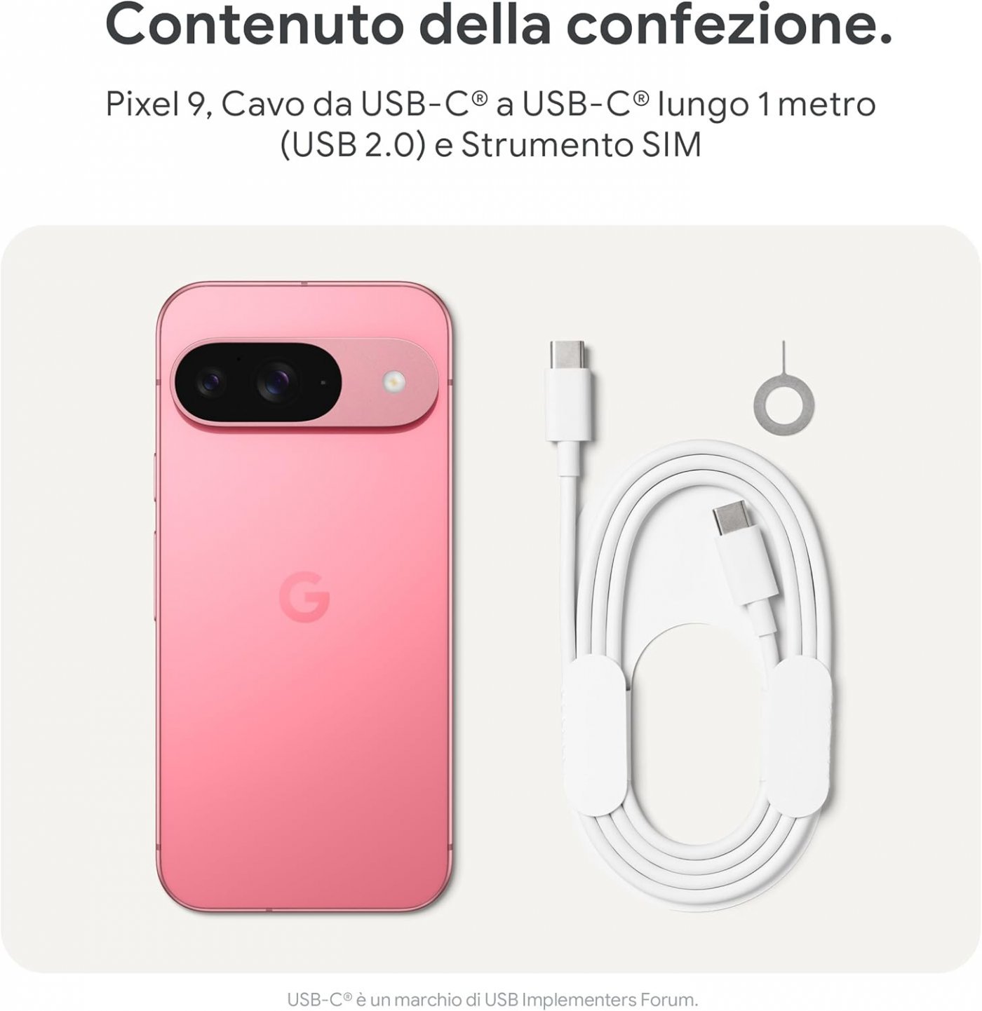 I contenuti della confezione di Google Pixel 9