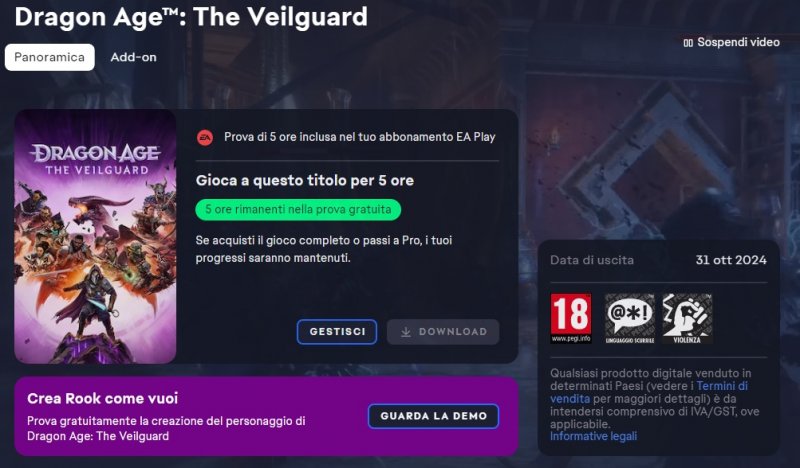 La versione di prova di Dragon Age: The Veilguard su Game Pass