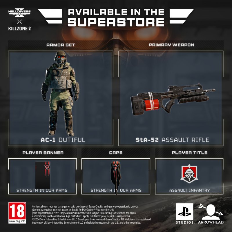 I contenuti di Helldivers 2 x Killzone