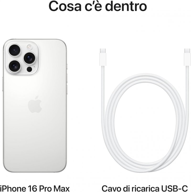 I contenuti della confezione dell'Apple iPhone 16 Pro Max