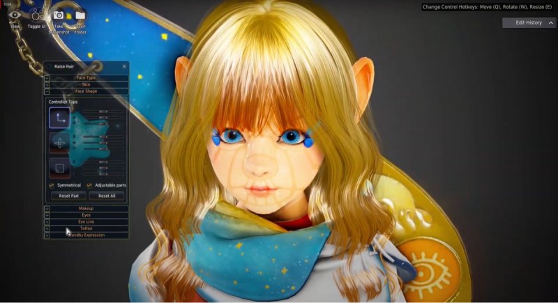 L'editor di Black Desert: Online offre tantissime opzioni, oltre alla possibilità di spostare e ridimensionare le parti del viso direttamente sul modello
