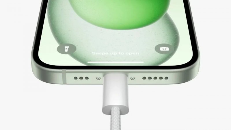 Un iPhone con USB-C. Un iPhone con USB-C.