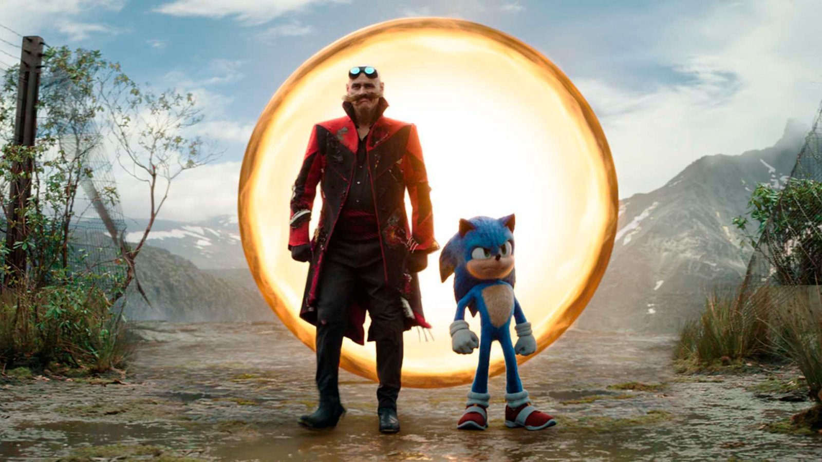 Robotnik e Sonic in una scena di Sonic 3: il film