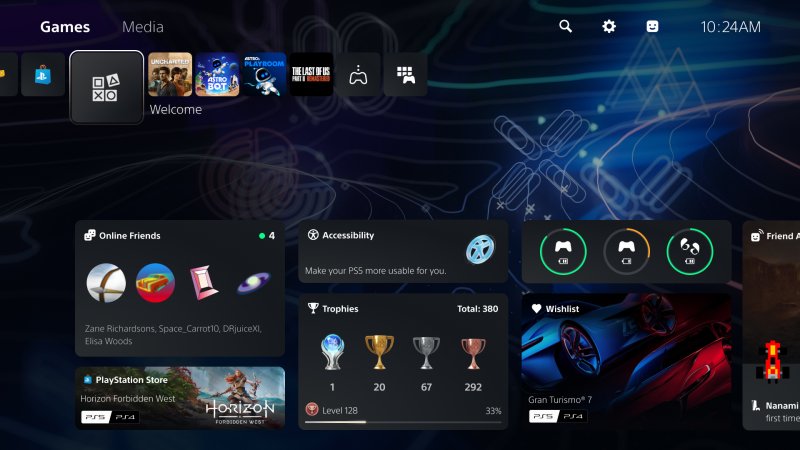 L'Hub di Benvenuto di PS5