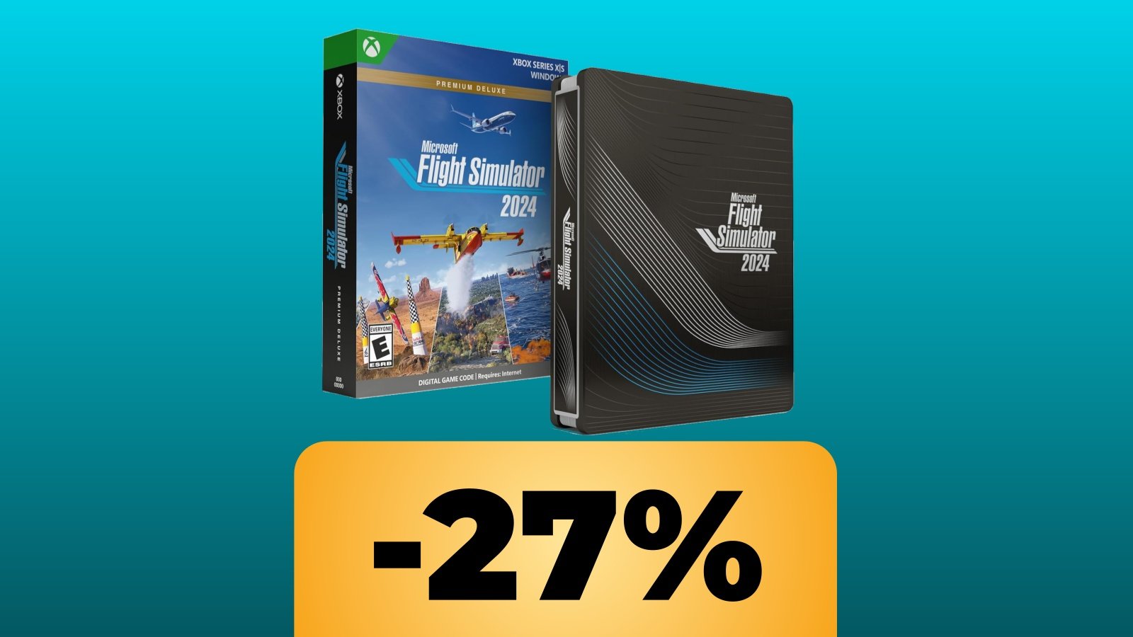 Microsoft Flight Simulator 2024 Premium Deluxe Steelbook Edition e lo sconto di Amazon