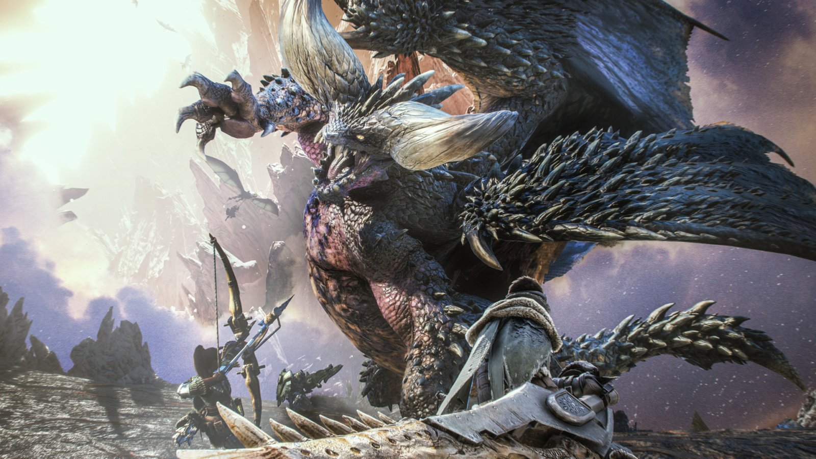 La key art di Monster Hunter World con il Nergigante