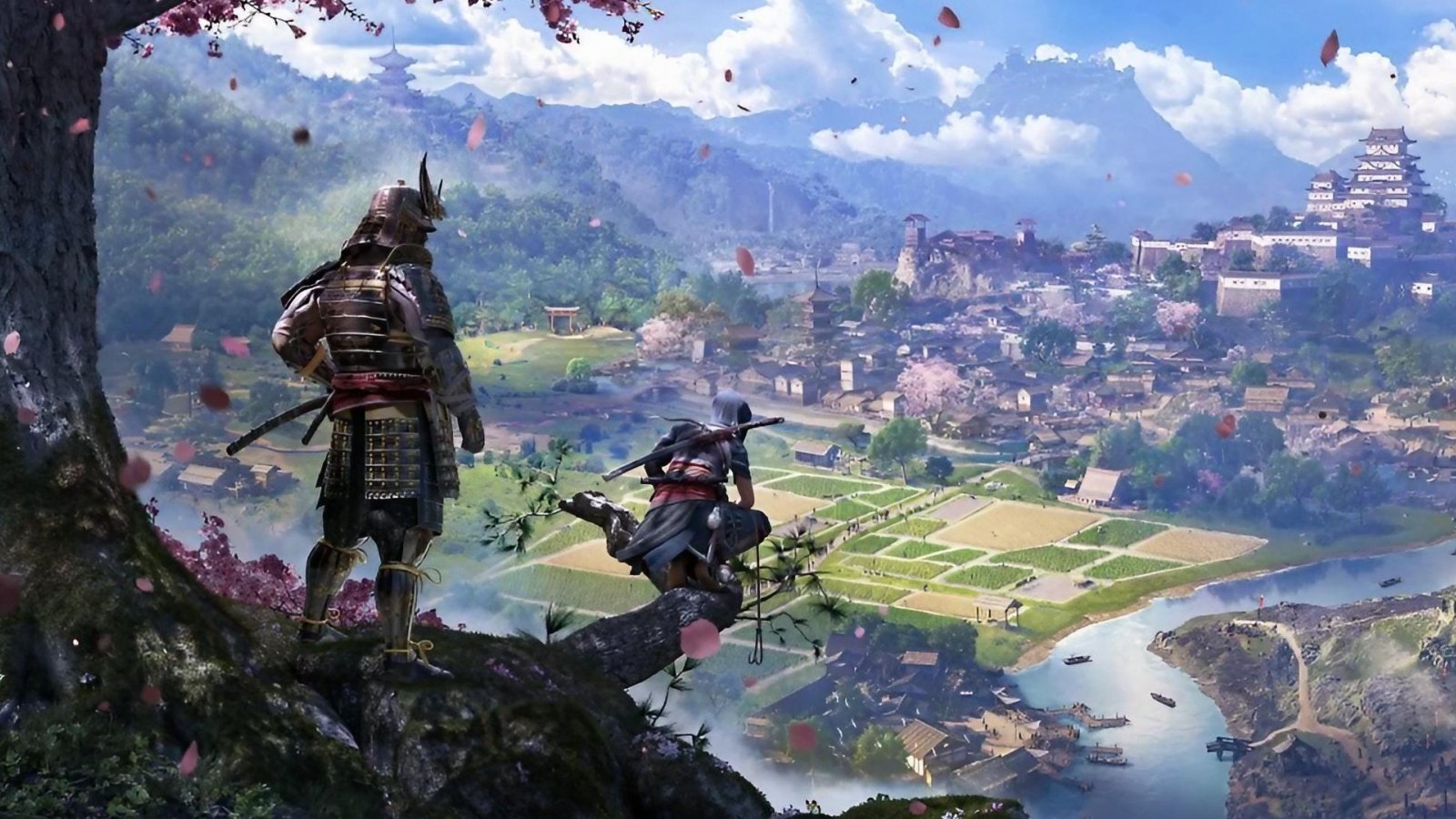 Yasuke e Naoe ammirano uno dei panorami di Assassin's Creed Shadows