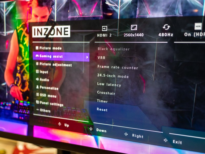 Il menu delle opzioni del monitor INZONE M10S Il menu delle opzioni del monitor INZONE M10S
