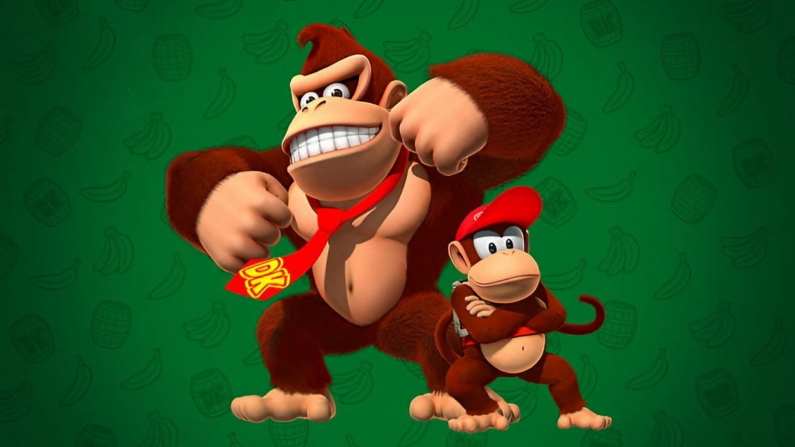 Donkey Kong e Diddy Kong in un artwork di Donkey Kong Country Returns