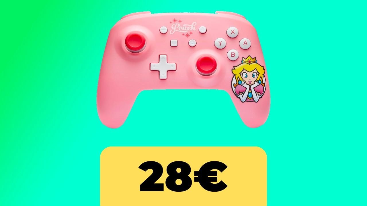 Il controller wireless PowerA a tema Peach per Nintendo Switch è al minimo storico su Amazon Italia