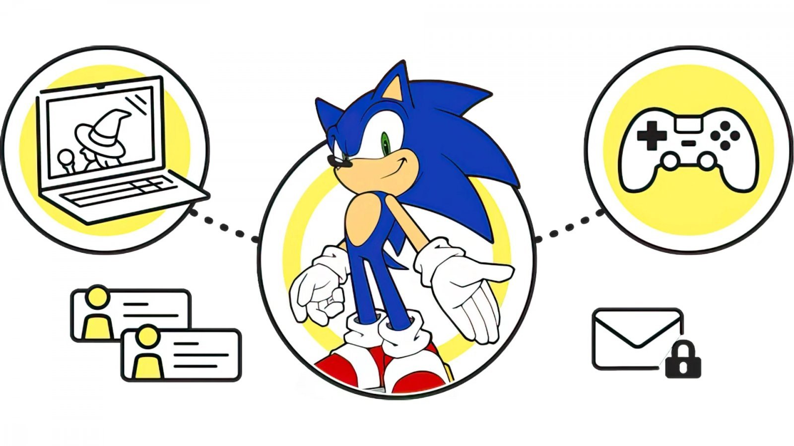 Un'illustrazione su Sonic e il Sega Account