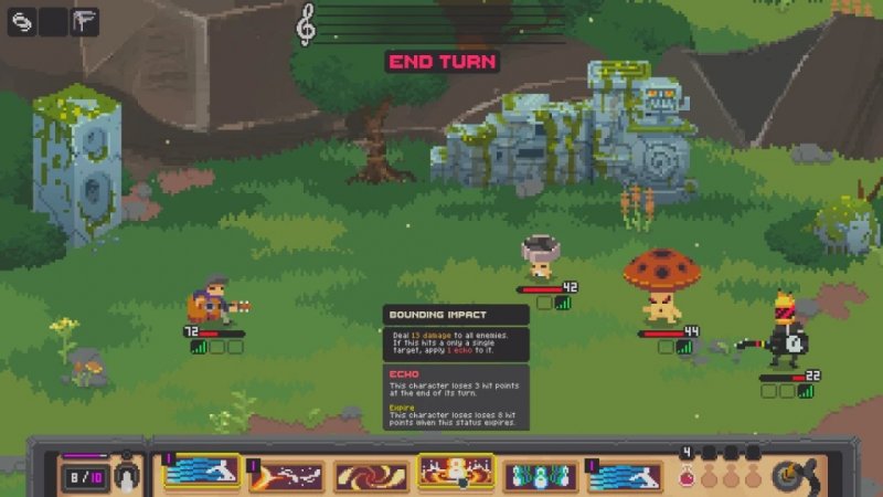 L'interfaccia di gioco durante i combattimenti a turni