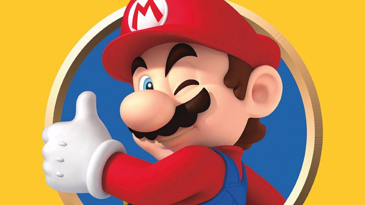 Supe Mario che fa l'occhiolino e ha il pollice alzato