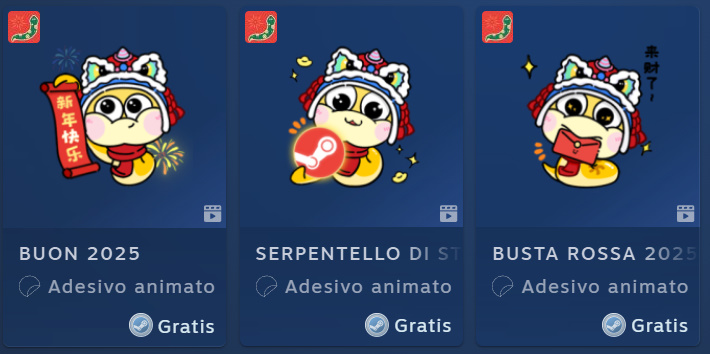 Gli adesivi animati in regalo per il Capodanno lunare 2025