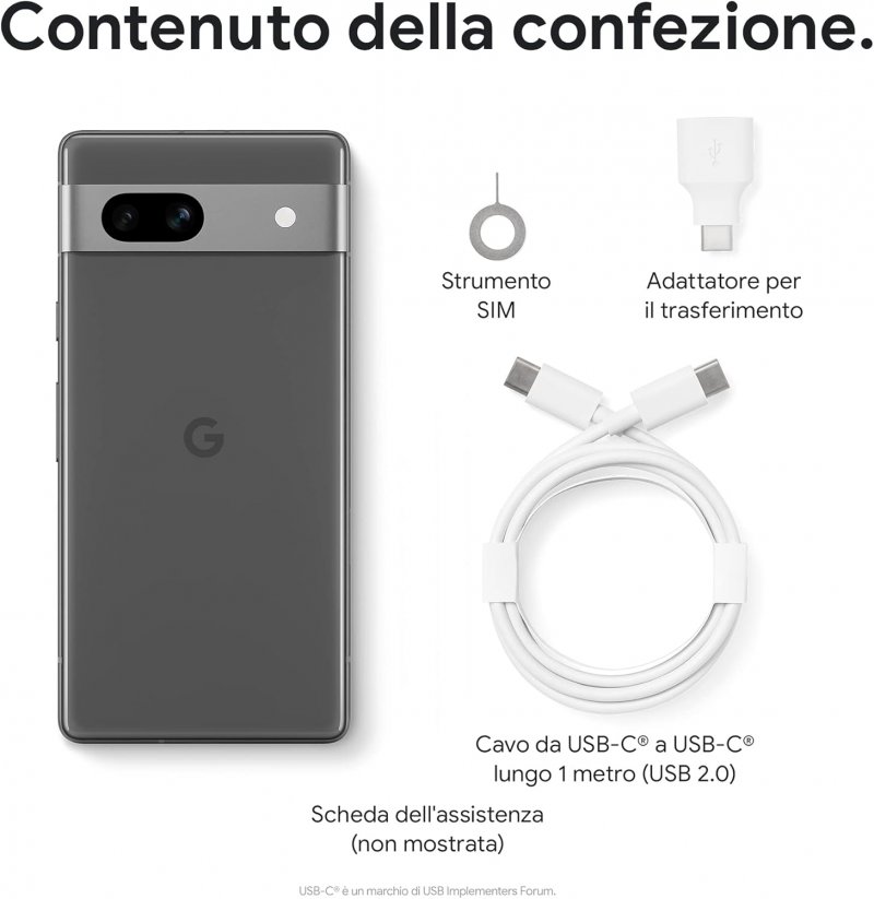 I contenuti della confezione di Google Pixel 7a